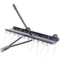 40Inch Tine Tow Dethatcher with 20 Rust-Proof and Replaceable Heat-Treated tines, Tine Tow Dethatcher Pull Behind Mower, Lawn Tractor Rake, Riding Lawn Mower for Outdoor Yard Tools Lawn Care