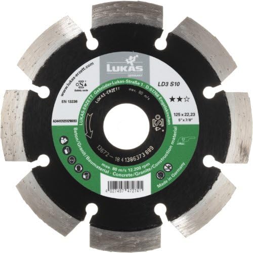 LUKAS ERZETT - Disco de corte de diamante LD3 S10 para piedra/hormigón/asfalto, diámetro 400 mm, cortador de gasolina de 40,8 x 40,3 x 0,6 cm