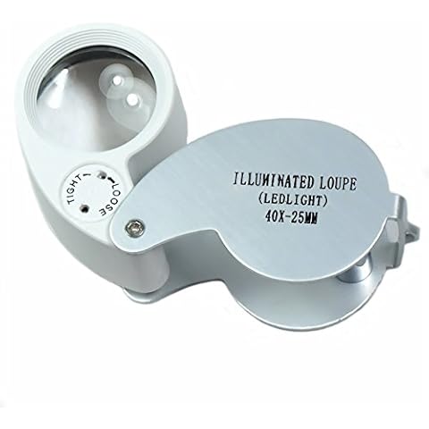 Goliton LED Jewellers Loupe 40 x 25mm Glass Jewellery Magnifier Hallmark Eye Lens Cover