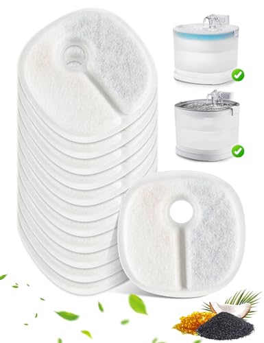 猫自動給水器交換用フィルター 12個セットペット水飲み器交換用フィルター ヤシ殻活性炭とイオン交換樹脂 水軟化 猫水フィルター E1 USB給電式-1&E1+充電式-1給水器に適用