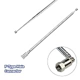 moinkerin Antena do radia 103 cm Teleskopowa antena ze stali nierdzewnej AM FM z wtyką F i 2 adapterami koaxialnymi IEC do odbioru DAB FM/AM stereo dla TV-radia