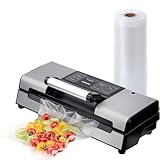 KURSINNA Vacuum Sealer Machine, 8 in 1 Multi-function Dry/Moist Modes For Food Preservation, Powerful Food Sealer with Built-in Cutter and Bag Storage | VS5738