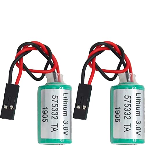 zoyfayl 2Pcs 575332TA PLC Battery for Siemens 810D 840D PLC 6FC5247-0AA18-0AA0 Battery 575332 TA 3V 1200mAh Battery (2 Pack 575332TA Battery)