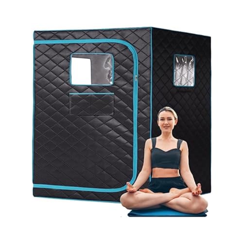 Tragbare Sauna, 2-Personen-Saunazelt, tragbares Sauna-Heimsauna-Set, Zwei-Personen-Ganzkörper-Spa mit großem Raum ohne Dampf Tragbar & zeitsparend(1 People Tent Green)