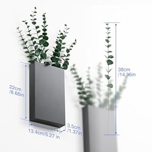 2packmetalwallplantervasesdecorwithartificialeucalyptusmodernfarmhouserustichangingpocketplantersforindoorgreeneryandflowerslivingroombedroomkitchenandstairwaydecoration Urban Country Home Decor 2 pack metal wall planter vases decor with artificial eucalyptus modern farmhouse rustic hanging pocket planters for indoor greenery and flowers living room bedroom kitchen and stairway decoration urban country home decor