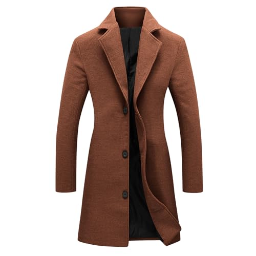 FPMLUXLL Pea Coats for Women Warm Winter Long Button Front Trench Coat - image 2