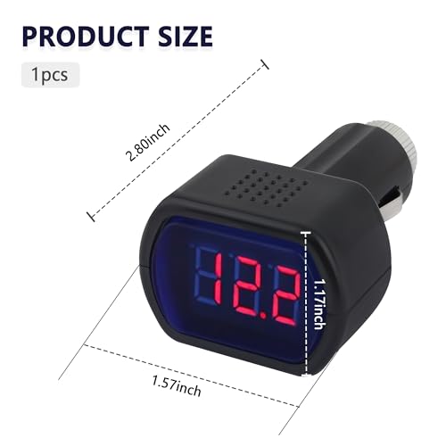 Stacool STACOOL-DIAN YA BIAO-2602 Car Led Cigarette Lighter Voltage Meter,Digital Display Car Battery Monitor 12V,Universal Electric Battery Voltage Meter Car Accessories thumb #1