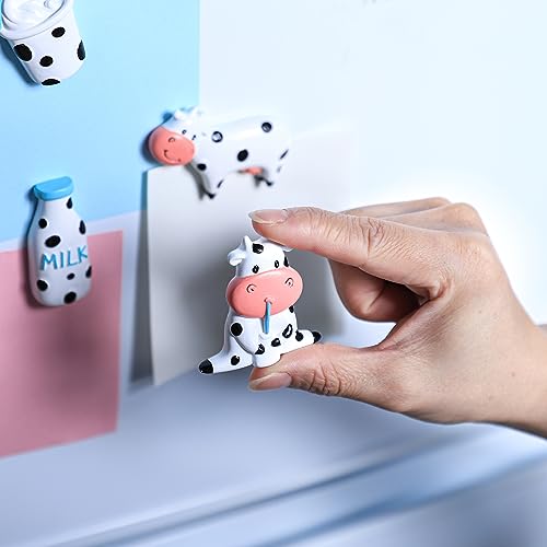 Imanes decorativos de vaca y botella de leche 3D set de 4 miniatura 5
