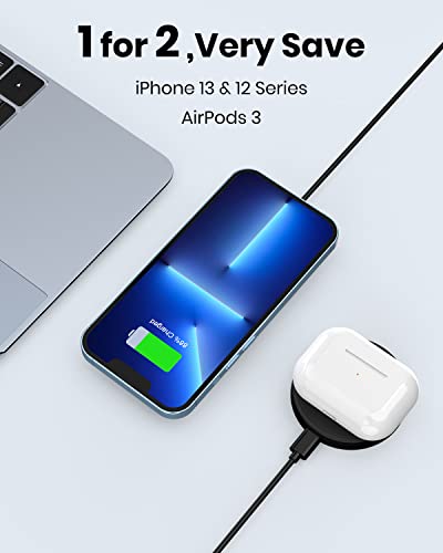 Image of Magnetic Wireless Charger for Apple: MGG Mag-Safe Charging Pad for iPhone 15 /14 /13 /12 Pro Max /Plus /Mini - Mag Charger Pad for AirPods Pro 3 2 with 18W Adapter