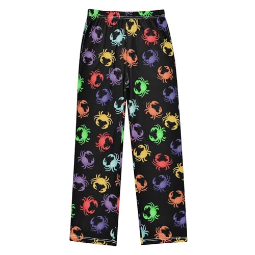 ZZXXB Colorful Crabs Boys Long Pants Soft Trousers Elastic Waist Kids Lounge Bottoms with Pockets S-XL