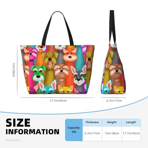 Bolsa de playa con tierno estampado de Schnauzer para amantes de los perros 6