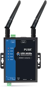 Industrial Grade Dual Band WIFi5 Wireless Client Modbus Gateway MQTT 2 Ethernet Ports Serial RS232 RS485 to WiFi Converter USR-W630s