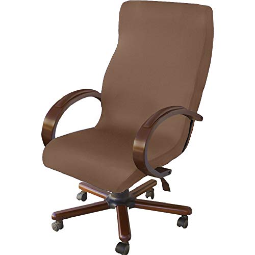 NORTHERN BROTHERS Office Computer Chair Cover, Stretch Rotating Chair Slipcover-Universal Desk Rolling Chair Covers Protector(Coffee)