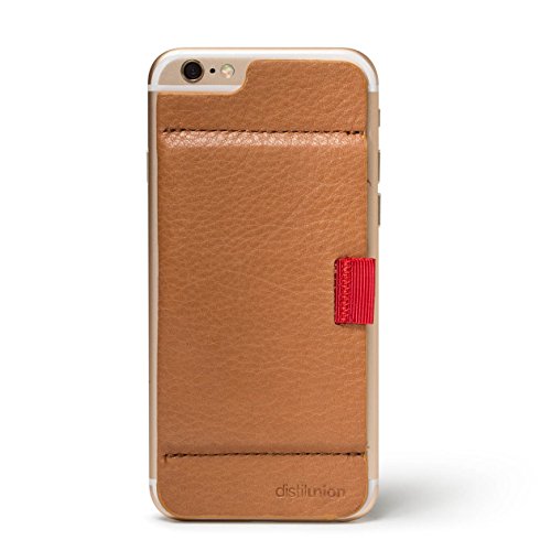 Distil Union Wally Stick-On Premium Leather Cell Phone Slim Wallet, Credit Card Holder for iPhone 6/6s (Cowboy Brown)