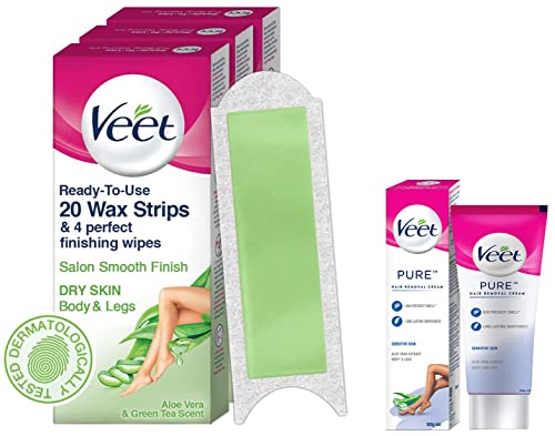 18% OFF on Veet Full Body Waxing Kit for Dry Skin - 20 Strips (Pack of 3) | Cold Gel Wax Hair Removal for Women | Upto 28 Days of Smoothness | No Wax Heater or Wax Beans Required 18% OFF on Veet Full Body Waxing Kit for Dry Skin - 20 Strips (Pack of 3) | Cold Gel Wax Hair Removal for Women | Upto 28 Days of Smoothness | No Wax Heater or Wax Beans Required