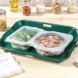 wenrescry 10 wiederverwendbare Snackboxen mit Trennwänden – Snackbehälter mit zwei Kammern, Auslaufsicher, Gewürzbehälter, Spülmaschinenfest, BPA-frei, ideal für Reisen, Büro und Schule