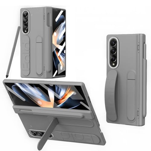Étuis à rabat pour smartphone Galaxy Z Fold 3 coque anti-choc avec logement S Pen gris