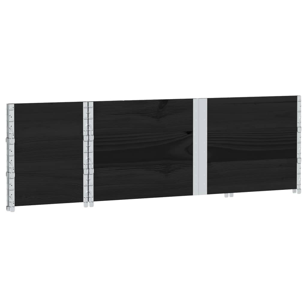 3 piezas de madera maciza de pino negro 150 x 50 x 60,5 cm plegable para almacén, logística, envío, carretilla elevadora y transpaleta
