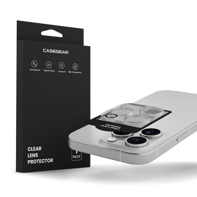 Image of CASEGEAR Clear Camera Lens Protector Compatible With iPhone 15 Pro /15 Pro Max | HD Clarity | Scratch Resistant | Complete Coverage | Easy Installation