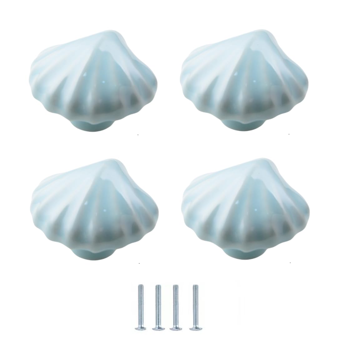 ENmrfvkz Ceramic Cupboard Drawer Handle Knobs, Ceramic Cupboard Cabinet Drawer Door Wardrobe Knobs Multicolor 4 40X28mm(Teal)