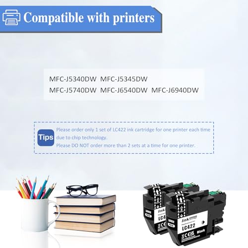 SHUOLEI LC422 Ink Cartridges Compatible with Brother LC422 LC-422 XL Inkjet Cartridges Multi-Pack Standard Yield - Image 2