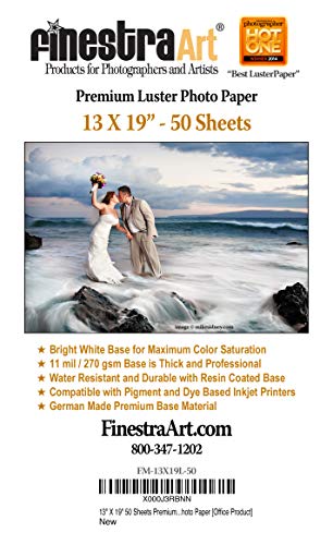 13" X 19" Premium Luster Inkjet Photo Paper - 50 Sheets