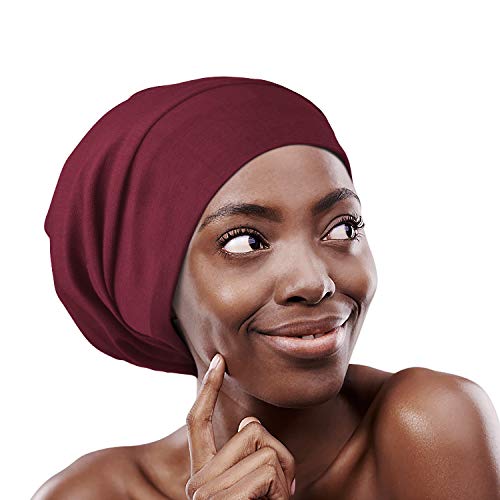 Image of Satin Lined Sleep Slouchy Cap Curly Girl Slap Headwear Gifts For Frizzy Hair Women