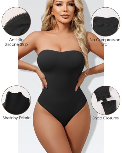 Thong Shapewear Tummy Control Shapewear Bodysuit Strapless Bodysuit Seamless Tube Body Shaper4