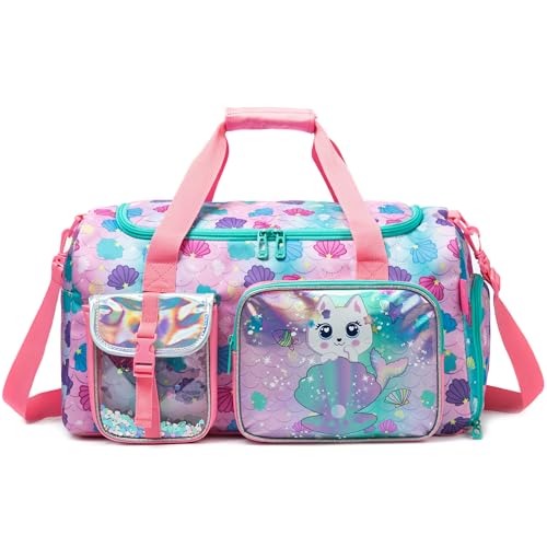 HTgroce Borsone Palestra Training Bambina- Borsa da Viaggio Duffel Bag Scomparto per Scarpe Sport...