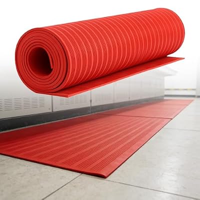 SRNSAEB Non Conductive Floor Mat 3ft Width, Electrical Insulating Rubber Matt with Non Slip Textures, Electrical Switchboard Mat for Shock Protection/Distribution Room(28'x3 1/5'x1/10''(8.5mx1mx3mm))