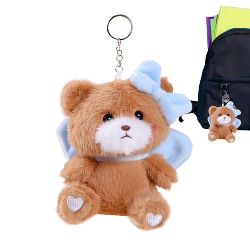 JINGLING Llavero de peluche, llavero de peluche | Decoración colgante de llave de mochila de oso de,Juguetes del llavero de la felpa del oso para el colgante monedero de la mochila