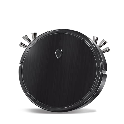 Robotic Vacuum Cleaner, Robot Vacuum and Mop Robot Vacuum Small Low-Noise, Tangle-Free Suction,Advanced Obstacle Avoidance,Ideal for Hard Floor, Pet Hair, Carpet,Easy of Use. (Black)