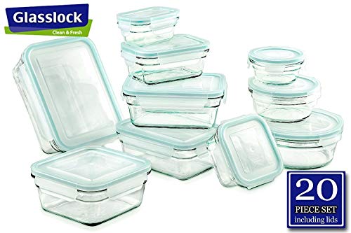 GlassLock Food Storage Glass Containers Set – 20 Pieces