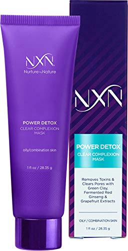NxN Kaolin Clay Detoxifying Face Mask with Licorice Root & Grapeseed Oil for Oily/Combination Skin 1.0 Fl Oz