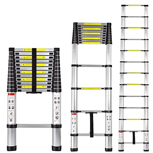 Telescoping Ladder 12.5 Ft, Archom Aluminum Telescopic Ladder, Multi-Purpose Extend Ladder, Portable Lightweight Ladder For Easy To Use And Store, Sturdy & Durable With En131 Certified, 330Lbs Load #TOP29