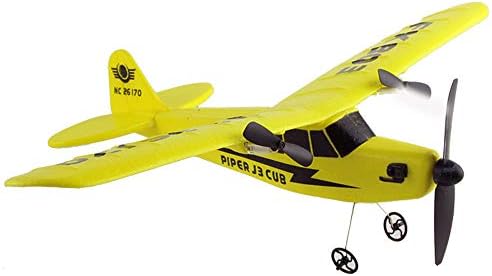 Singleluci Remote Control RC Helicopter Plane Glider Airplane EPP Foam 2CH 2.4G Toys Fall-Resistant Aircraft Drone Children Outdoor Toys Parent-Child (Yellow)