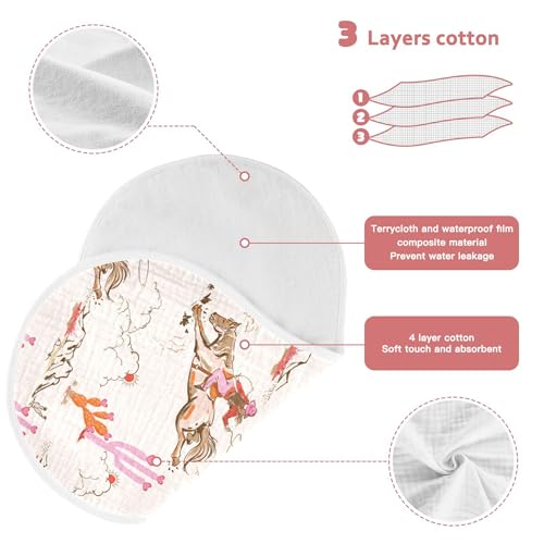 Cowgirl Western American Burp Cloths Baby Boys Girls Absorbent Soft Cotton Burping Cloths Rags 2 Pack3