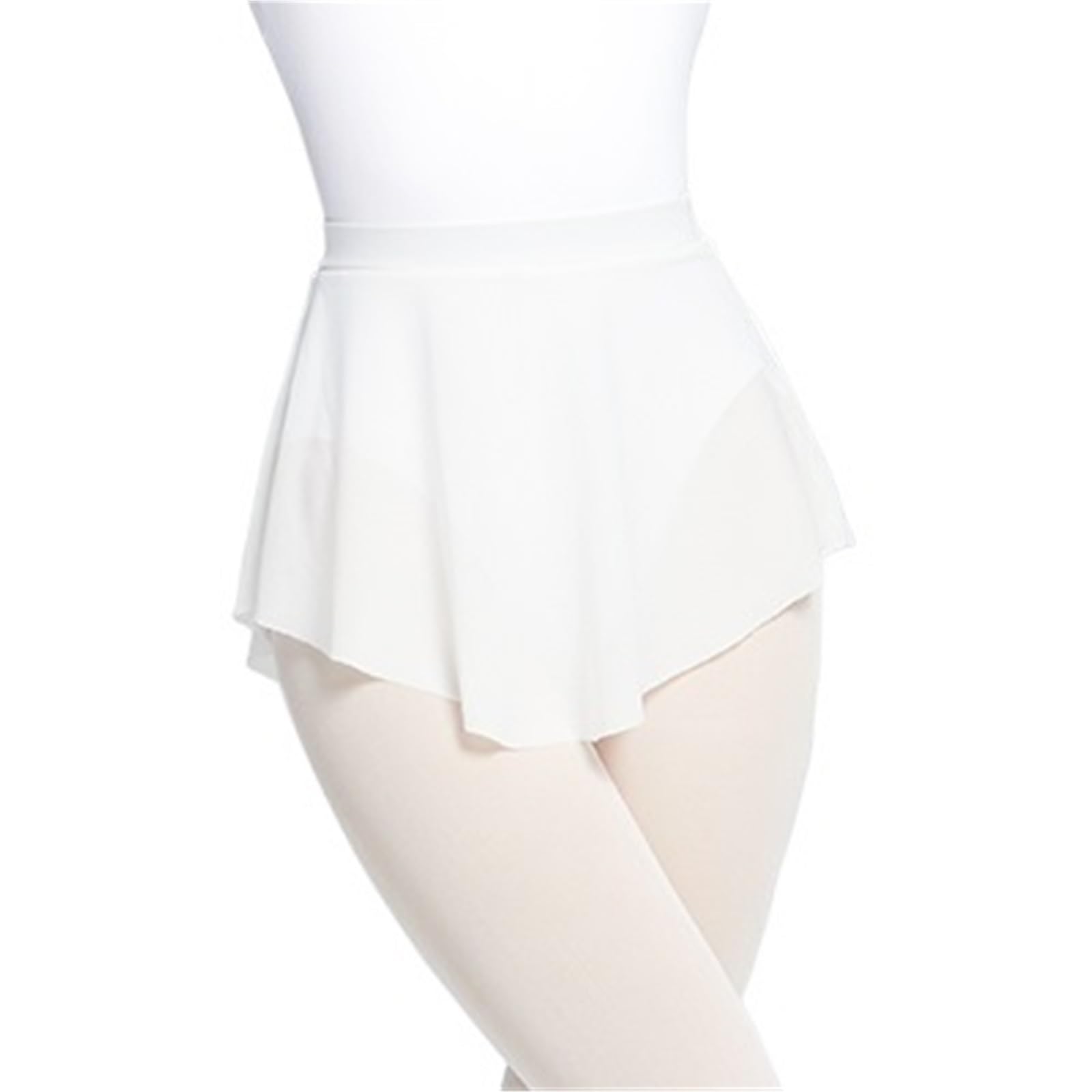 Falda de Ballet for mujer, falda baile corta dividida, cubierta malla suave, elástica for Para Mujer(White,M height 155-160cm)