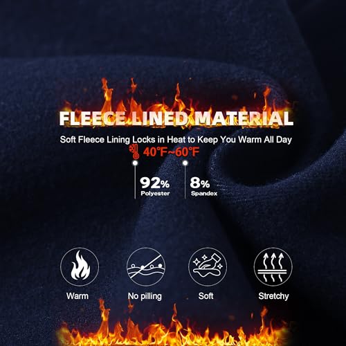 Image of DHSO Fleece Lined Leggings Women with Pockets - Thermal High Waisted Winter Warm Leggings Snow Weather Pants