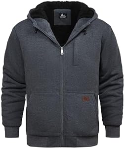 SPEEDRUN Sweat Zippe Capuche Homme Sweatshirt en Molleton à Capuche Entièrement Zippé Tiède Noir