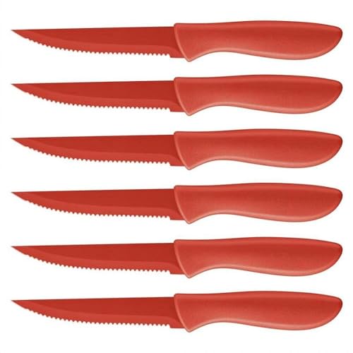 Image of Cuisinart 6-pc. Ceramic Coated Steak Knife Set (Red), Red