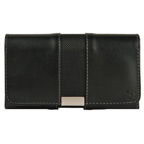 Executive Nylon & Leatherette Holster Case For Blackberry Classic/Blackberry Z10 / Blackberry Porsche Design P'9982 With Sumaclife Wristband, Black #TOP1