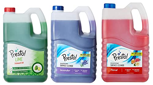 Image of Dishwash Gel - 5 L (Lime) & Disinfectant Surface Cleaner - 5 L (Floral) & Disinfectant Surface Cleaner - 5 L (Lavender)