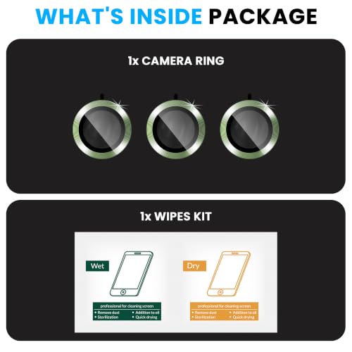 Image of ArmourPro Camera Lens Protector for Tecno Pova 8 Tough HD Individual Aluminum Alloy Rings 9H Camera Cover, Scratch-Resistant,Camera Lens Protection| Green, 1 Pack