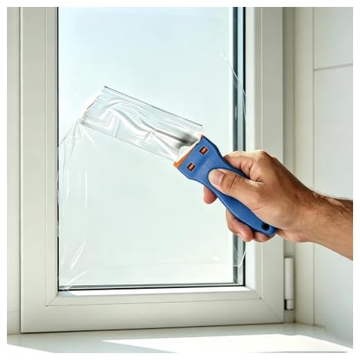 2 PCS Plastic Scraper Set with 50 Refill Heads, Safe No-Scratch Tool for Windows Glass Stove Tile and Adhesive Removal