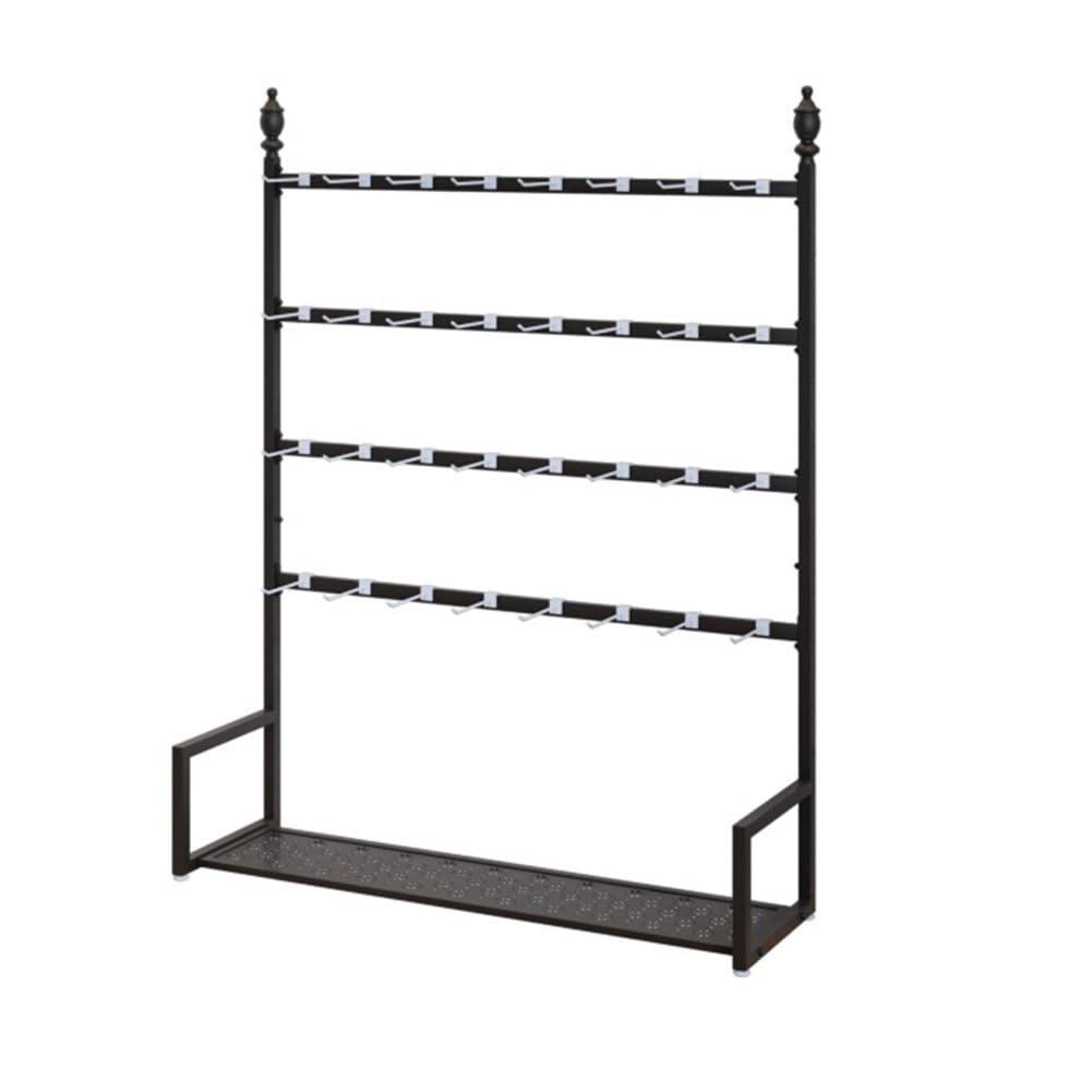 JYBNBBE Multifunctional Floor Standing Display Rack, Adjustable Shelving for Socks, Underwear and Scarves,Black-120x35x155cm