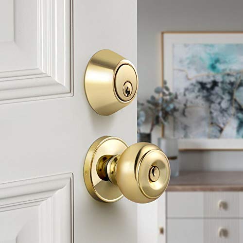 3 Pack Keyed Entry Door Knob And Single Cylinder Deadbolt - View #4