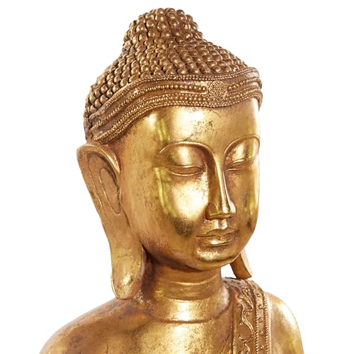 Escultura Decorativa Buda Polystone Dorado 16x11x54 pulgadas miniatura 5