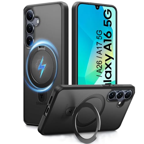 Image of Samsung A16 / A26 / A17 5G Magsafe Stand Case | Matte Design & 360 Protection | Military-Grade Samsung Galaxy A16 / A26 / A17 5G Cover | Ultra Premium - Black