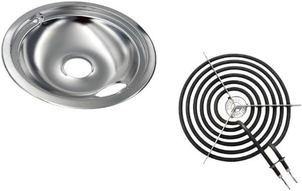 MTC50649 6in Electric Stove Burner w/Drip Pan Compatible w/ WB30M1 GE & Hotpoint Electric Stove Range.